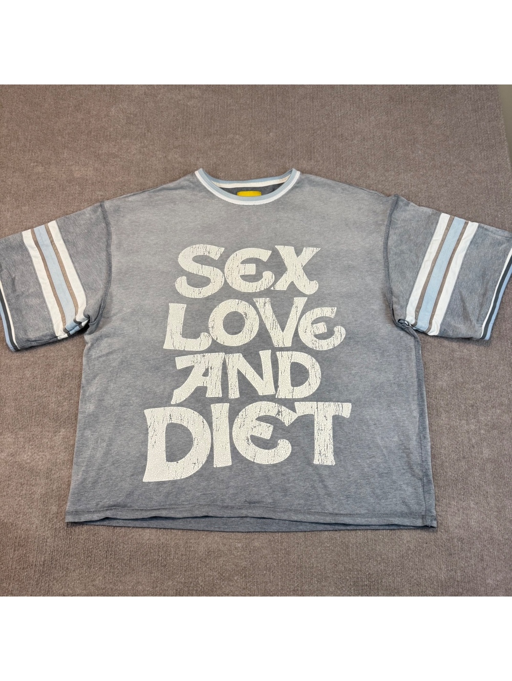 Diet Starts Monday Sex Love Diet Vintage Wash Grey Ringer Athletic Tee Small
